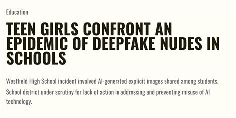 nudes teen|Teen Girls Confront an Epidemic of Deepfake Nudes in Schools